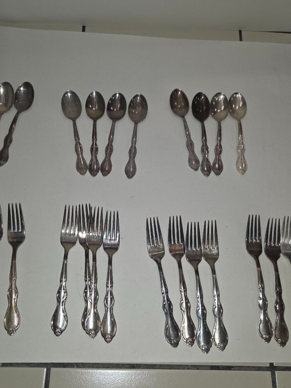 Vintage Victor S. Silver Co. Silver Overlay IS 12 Spoons 16 Forks Lot